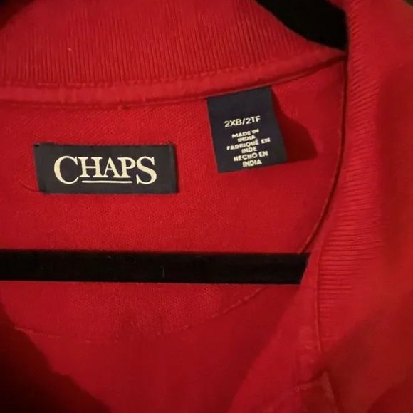 Men’s Chaps Collared Style, Size 2XB, Solid Red in Good condition - Picture 2 of 3